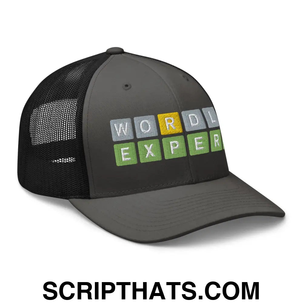 Wordle Expert Retro Trucker Hat Charcoal Black