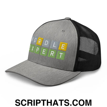 Wordle Expert Retro Trucker Hat Heather Black