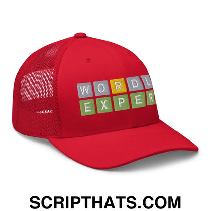 Wordle Expert Retro Trucker Hat Red