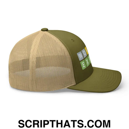 Wordle Expert Retro Trucker Hat Moss Khaki