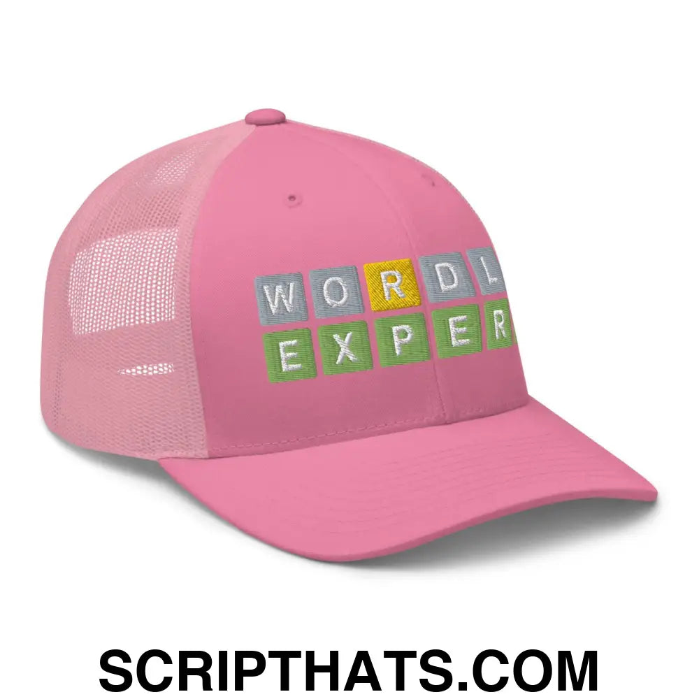 Wordle Expert Retro Trucker Hat Pink