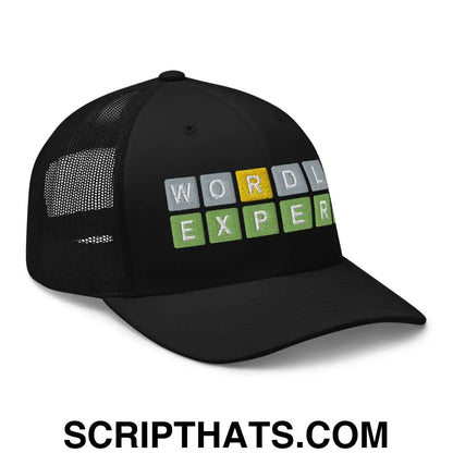 Wordle Expert Retro Trucker Hat Black