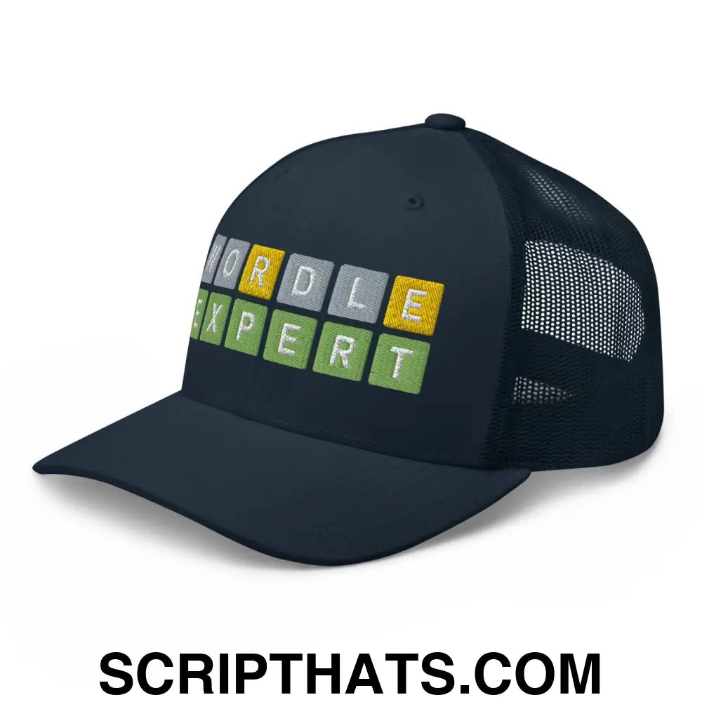 Wordle Expert Retro Trucker Hat Navy