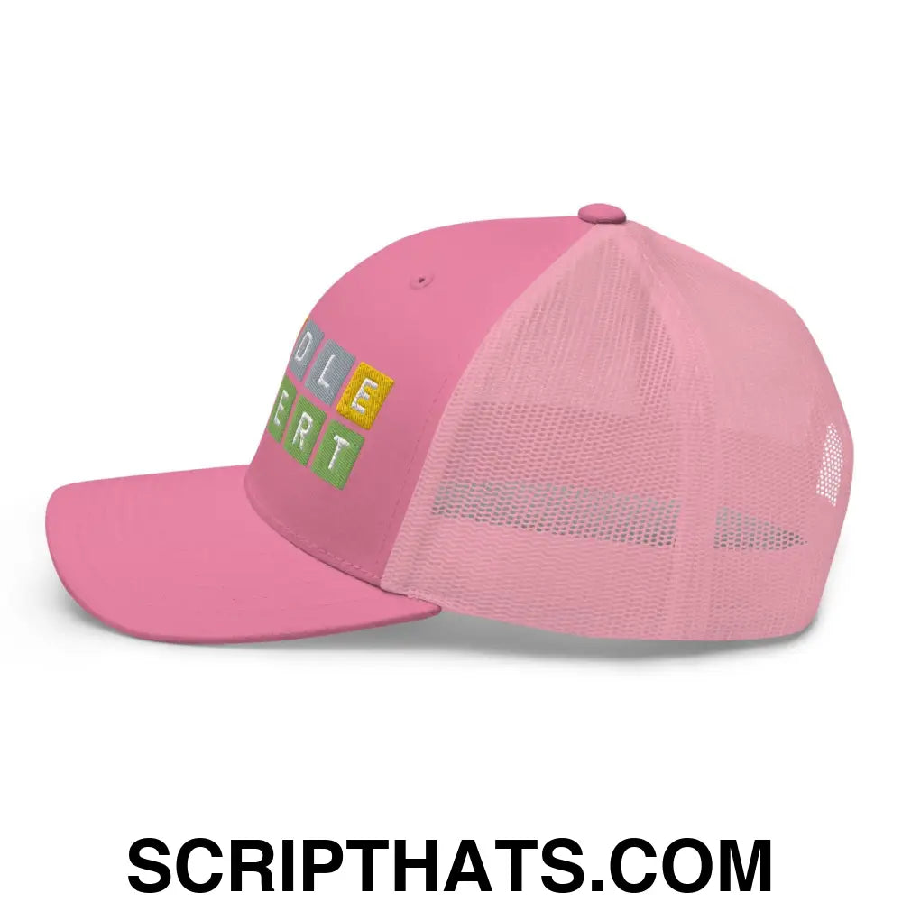 Wordle Expert Retro Trucker Hat Pink