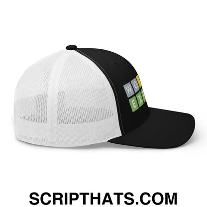 Wordle Expert Retro Trucker Hat Black White