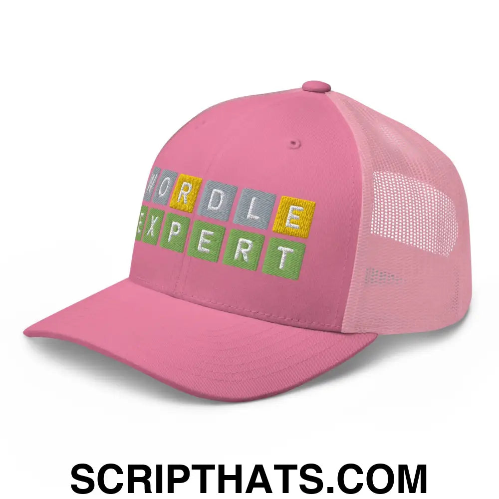 Wordle Expert Retro Trucker Hat Pink