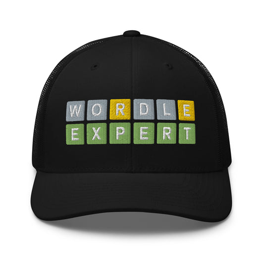 Wordle Expert Retro Trucker Hat Black