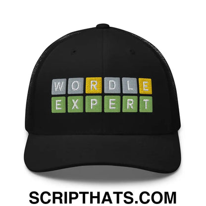 Wordle Expert Retro Trucker Hat Black