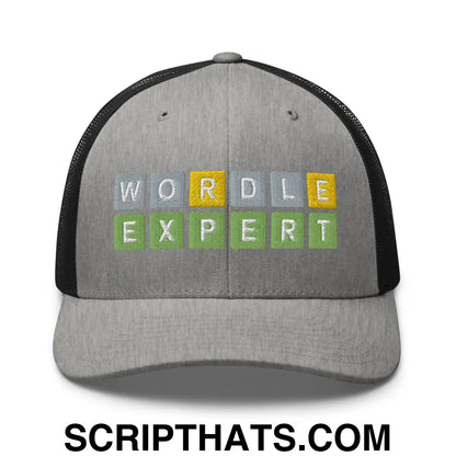 Wordle Expert Retro Trucker Hat Heather Black