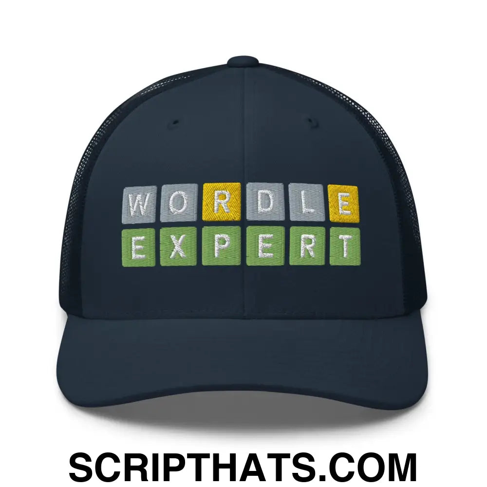 Wordle Expert Retro Trucker Hat Navy