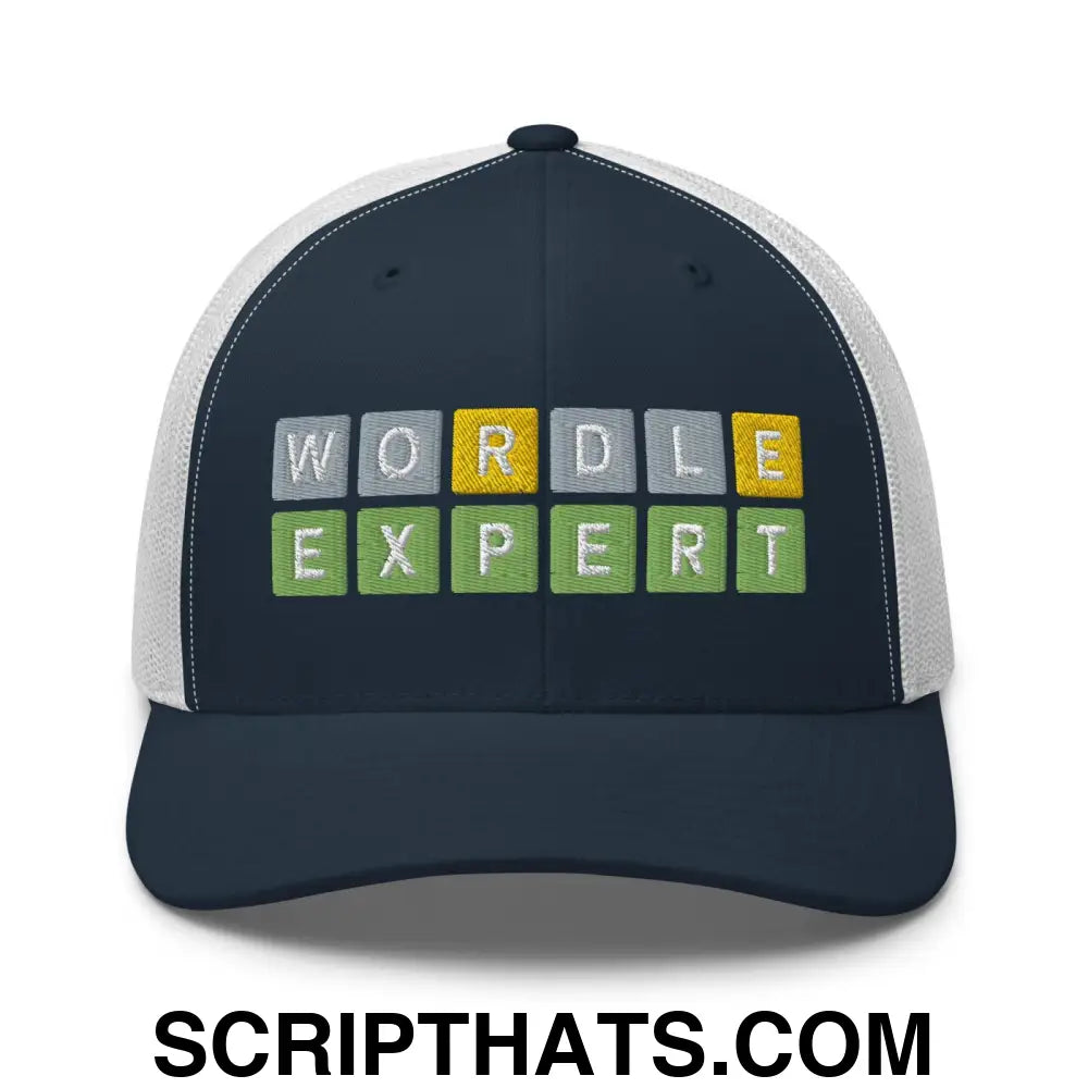 Wordle Expert Retro Trucker Hat Navy White