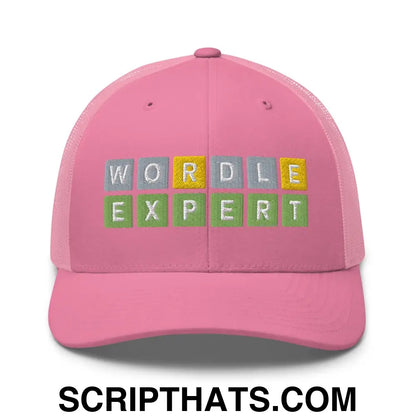 Wordle Expert Retro Trucker Hat Pink