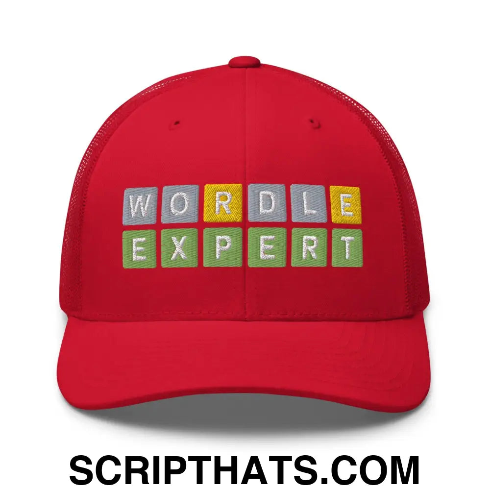 Wordle Expert Retro Trucker Hat Red