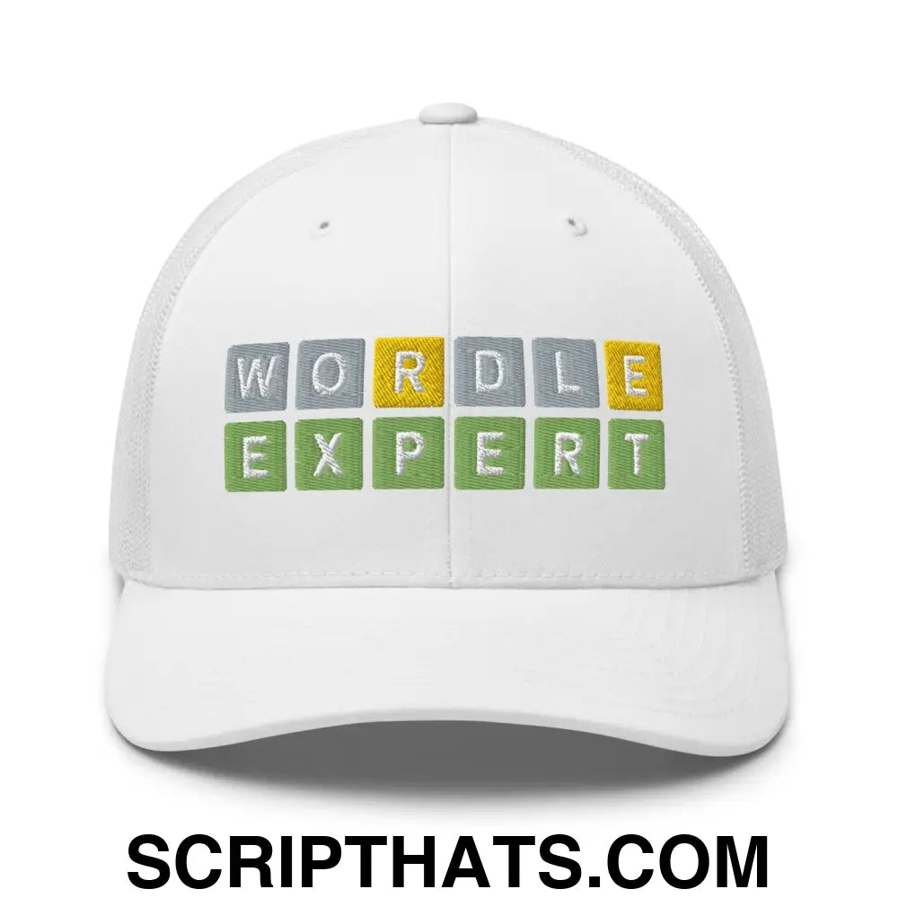 Wordle Expert Retro Trucker Hat White