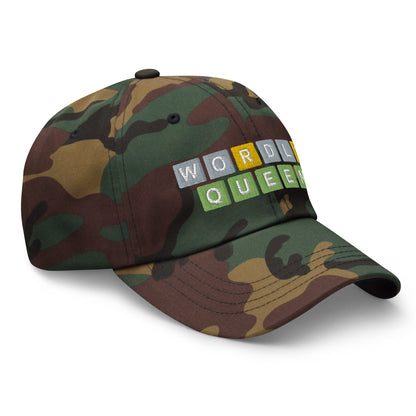 Wordle Queen Dad Hat Green Camo