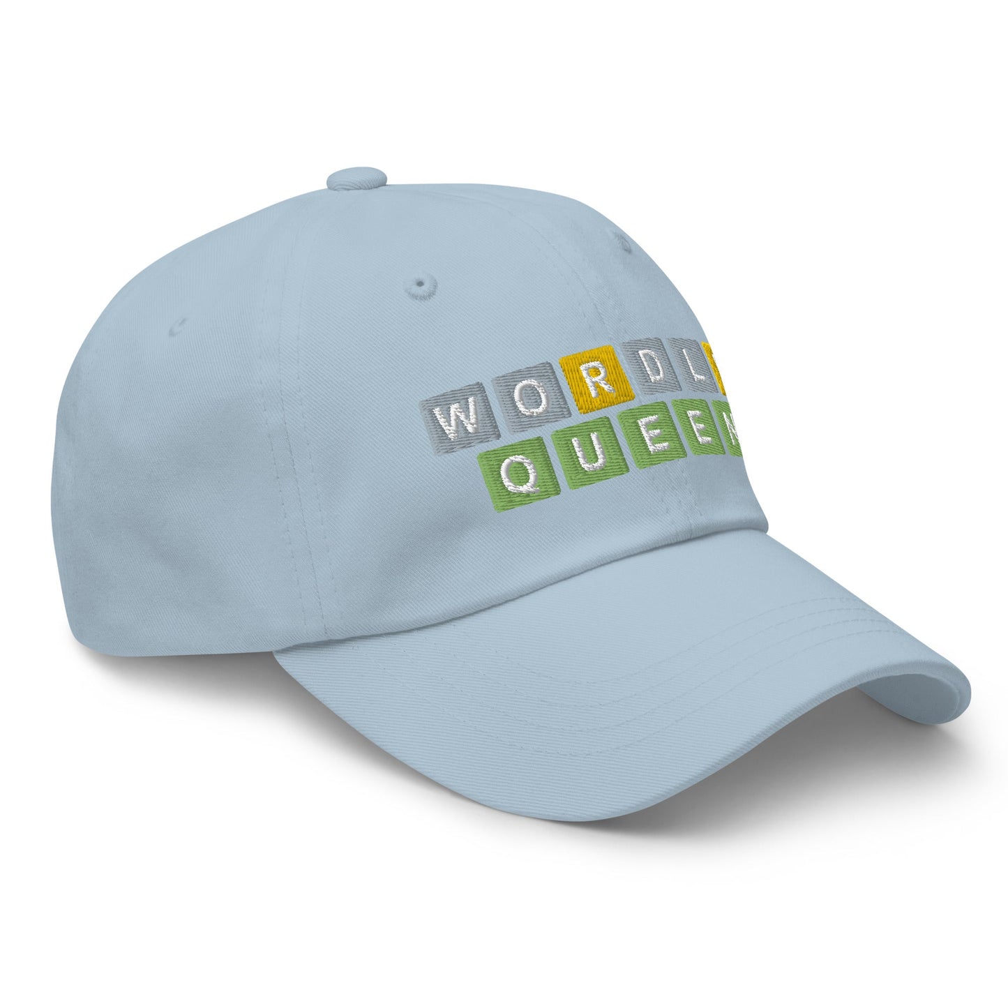 Wordle Queen Dad Hat Light Blue