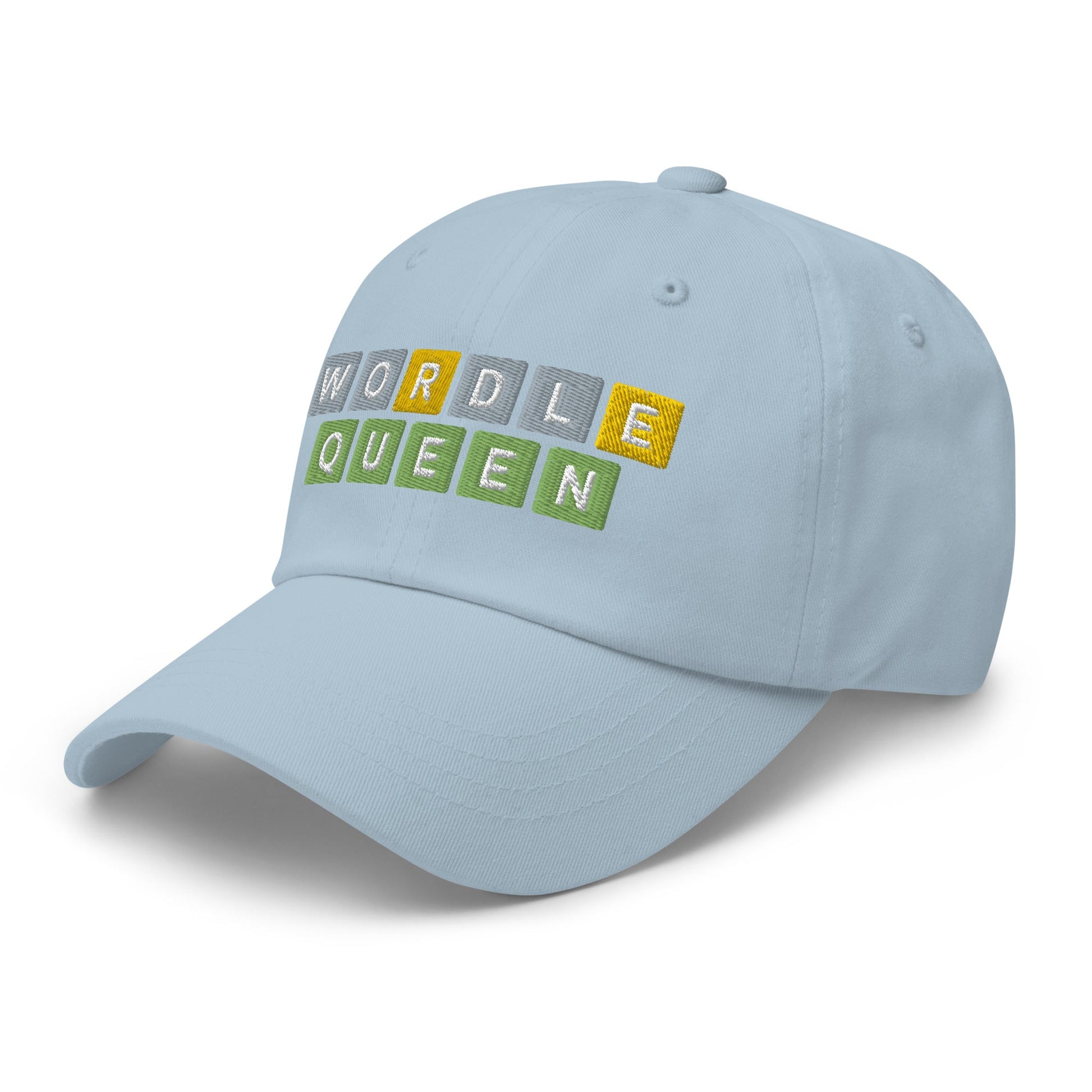 Wordle Queen Dad Hat Light Blue