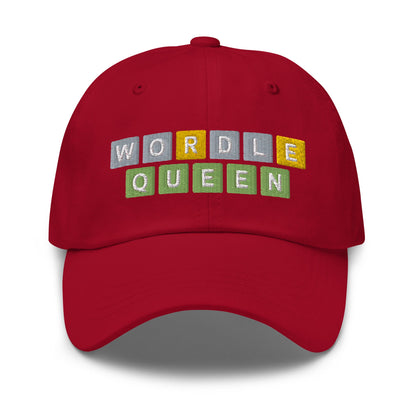 Wordle Queen Dad Hat Cranberry