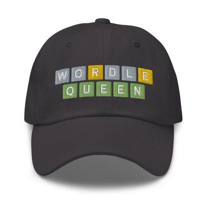 Wordle Queen Dad Hat Dark Grey