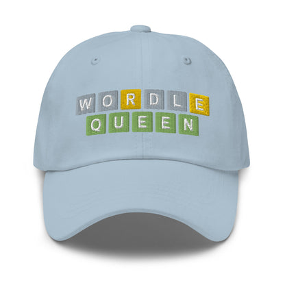 Wordle Queen Dad Hat Light Blue