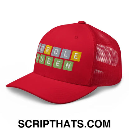 Wordle Queen Retro Trucker Hat Red