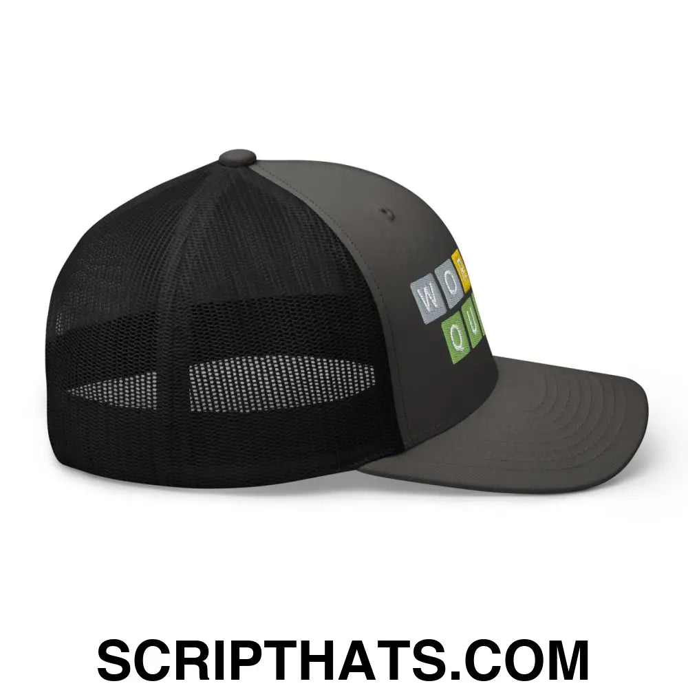 Wordle Queen Retro Trucker Hat Charcoal Black