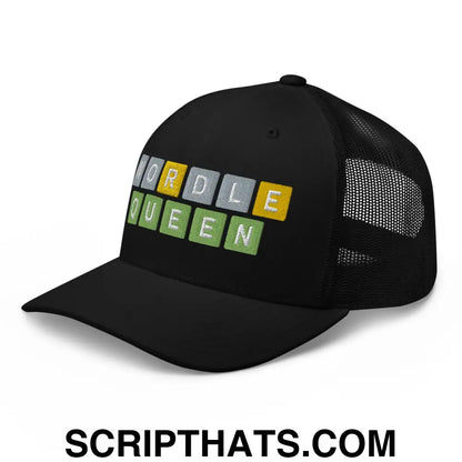 Wordle Queen Retro Trucker Hat Black