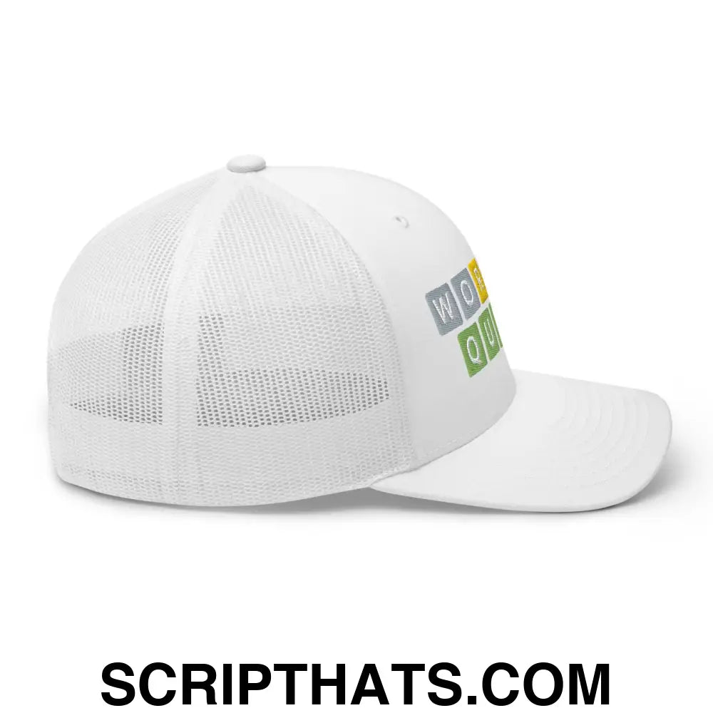 Wordle Queen Retro Trucker Hat White