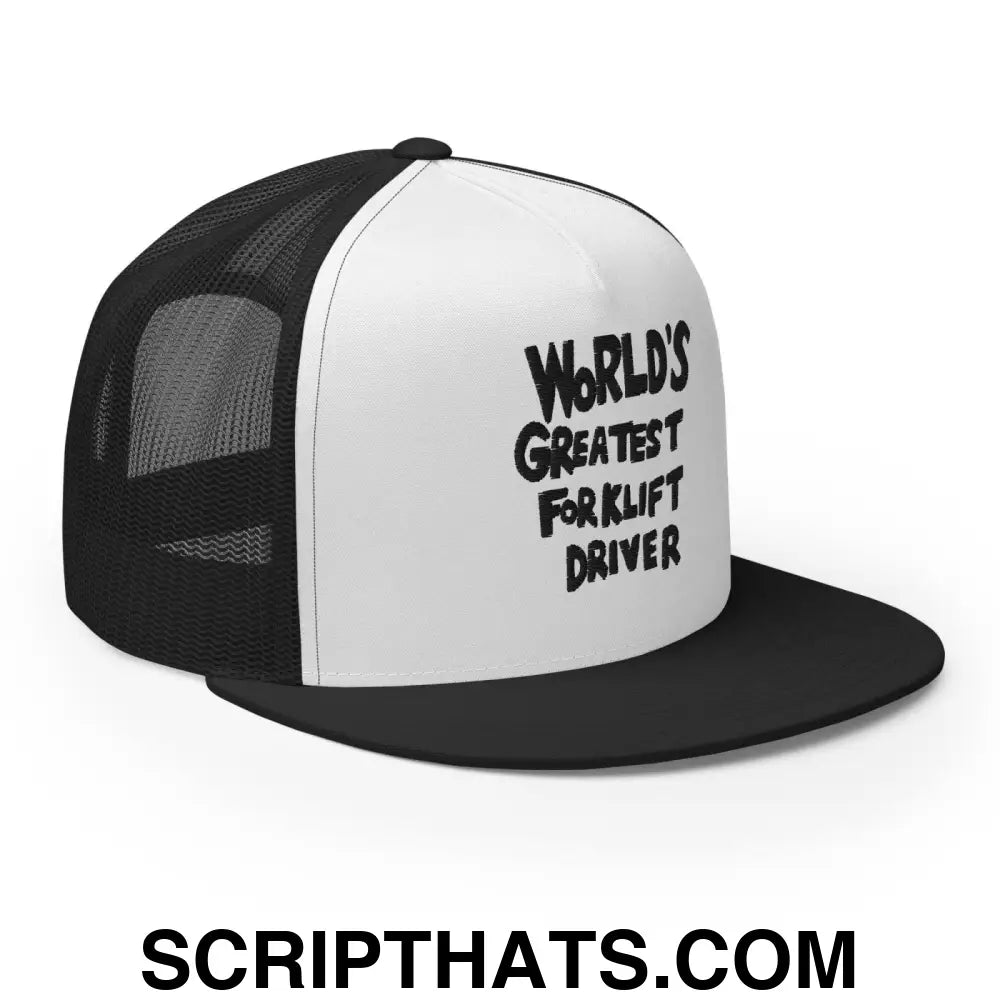 World's Greastest Forklift Driver Regular Trucker Show Hat Black White Black