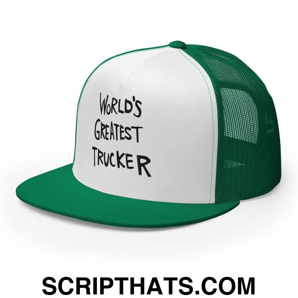 World's Greatest Trucker Regular Trucker Show Hat Kelly White Kelly