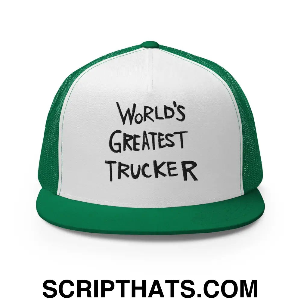 World's Greatest Trucker Regular Trucker Show Hat Kelly White Kelly