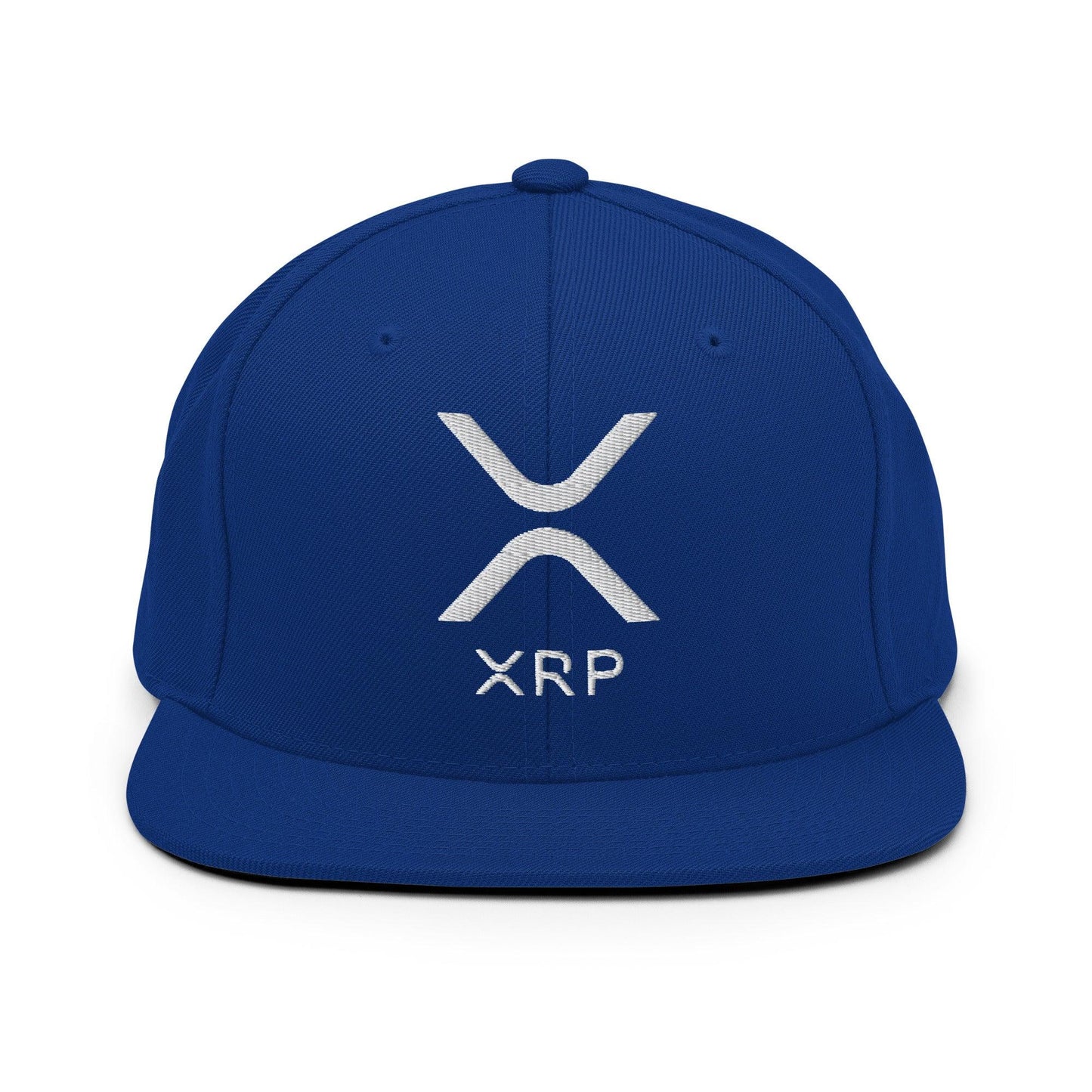 XRP Ripple Embroidered Flat Bill Brim Snapback Hat Royal Blue