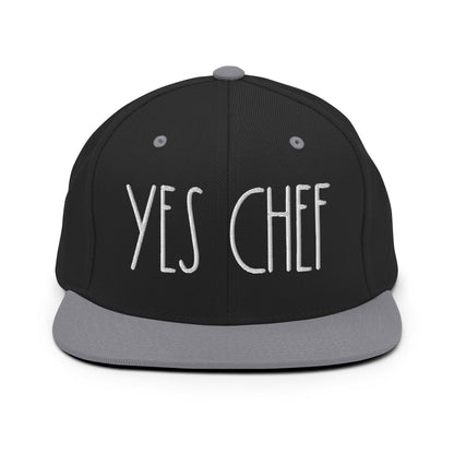 Yes Chef Bill Brim Snapback Hat Black Silver