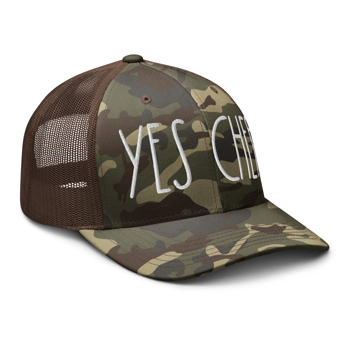 Yes Chef Camo Trucker Hat Camo Brown