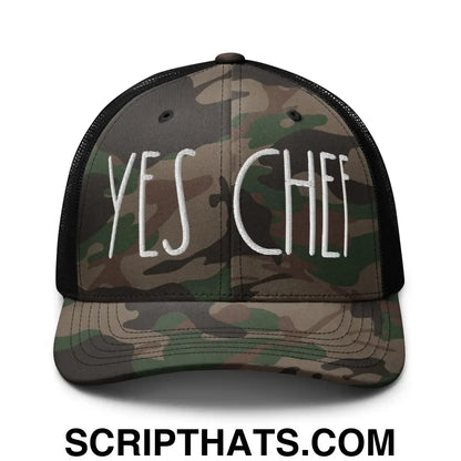 Yes Chef Camo Trucker Hat Camo Black