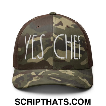 Yes Chef Camo Trucker Hat Camo Brown