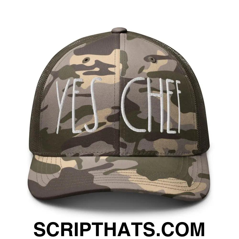 Yes Chef Camo Trucker Hat Camo Olive