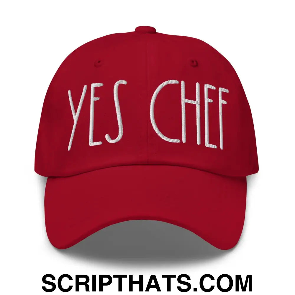 Yes Chef Dad Hat Cranberry