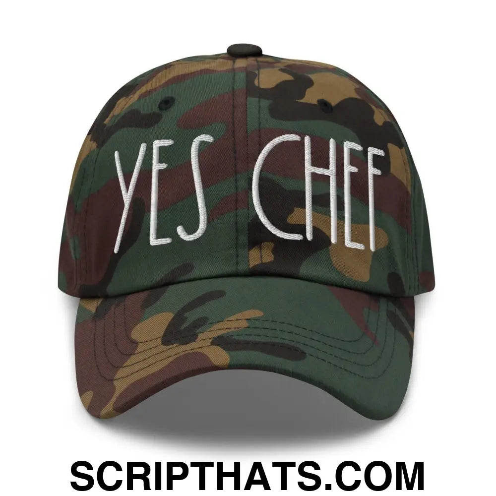 Yes Chef Dad Hat Green Camo