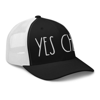 Yes Chef Retro Trucker Hat Black White