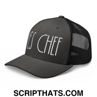 Yes Chef Retro Trucker Hat Charcoal Black