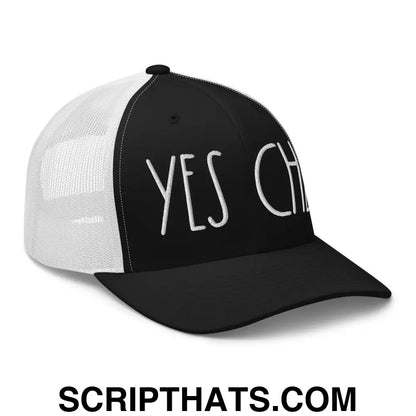 Yes Chef Retro Trucker Hat Black White