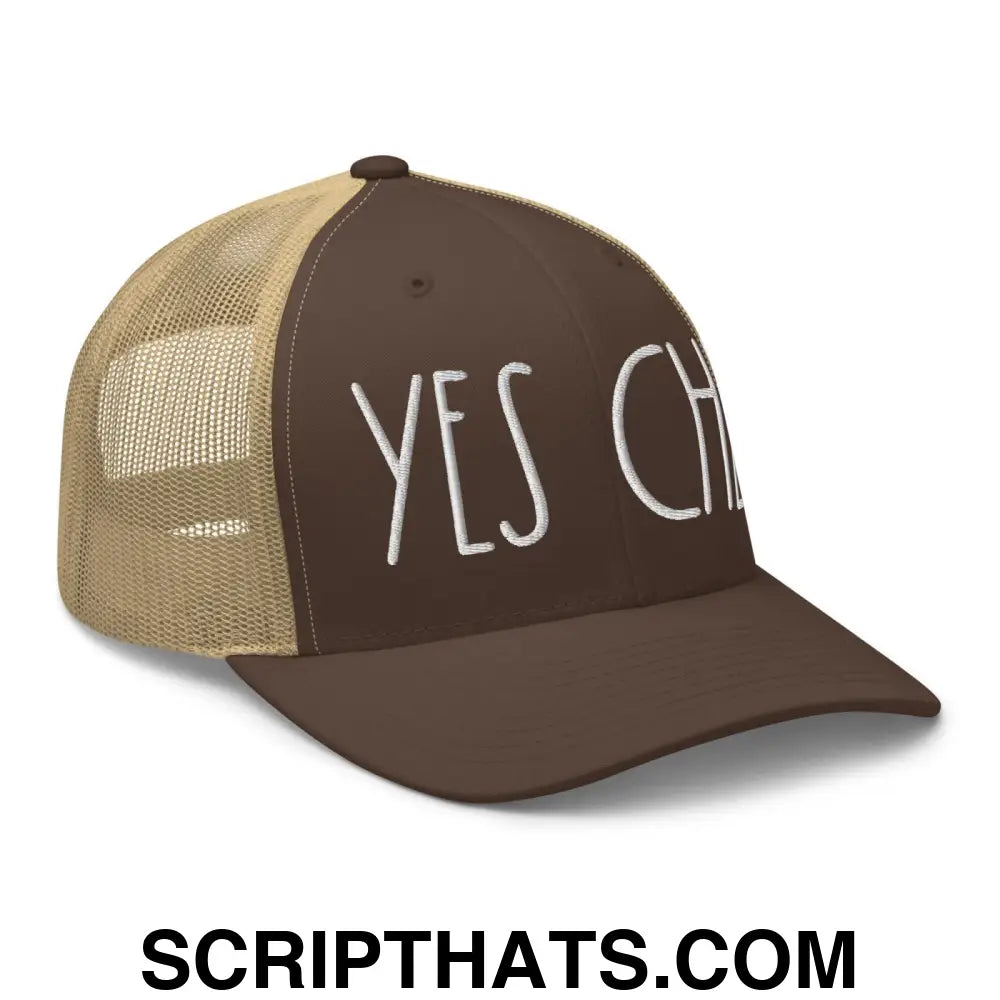 Yes Chef Retro Trucker Hat Brown Khaki