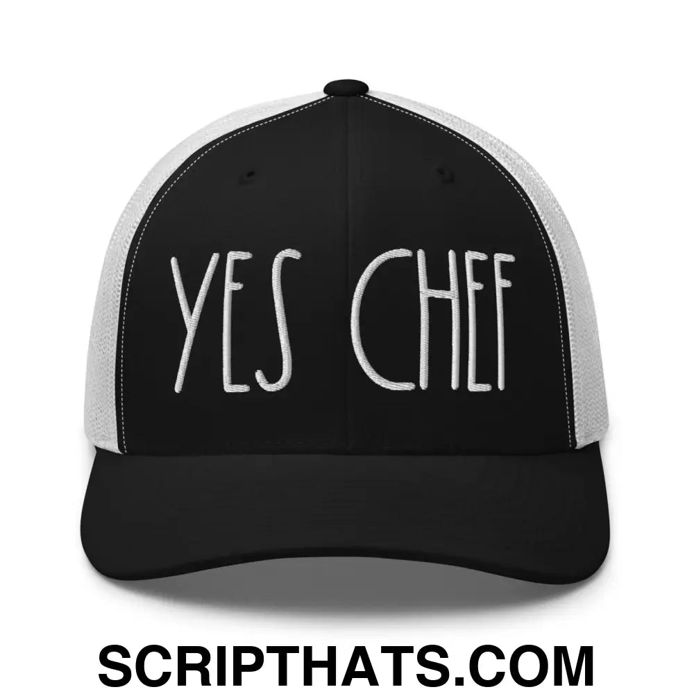 Yes Chef Retro Trucker Hat Black White