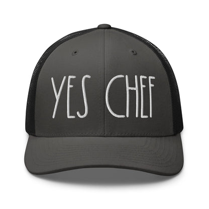 Yes Chef Retro Trucker Hat Charcoal Black