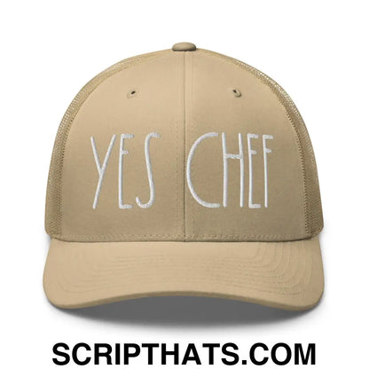 Yes Chef Retro Trucker Hat Khaki