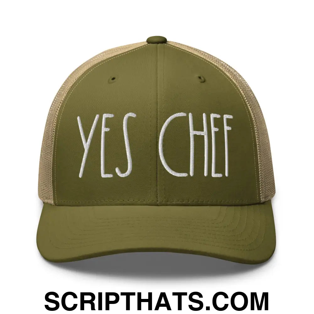 Yes Chef Retro Trucker Hat Moss Khaki