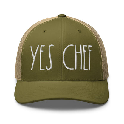 Yes Chef Retro Trucker Hat Moss Khaki