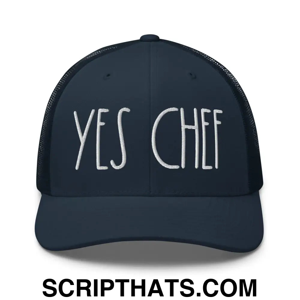 Yes Chef Retro Trucker Hat Navy