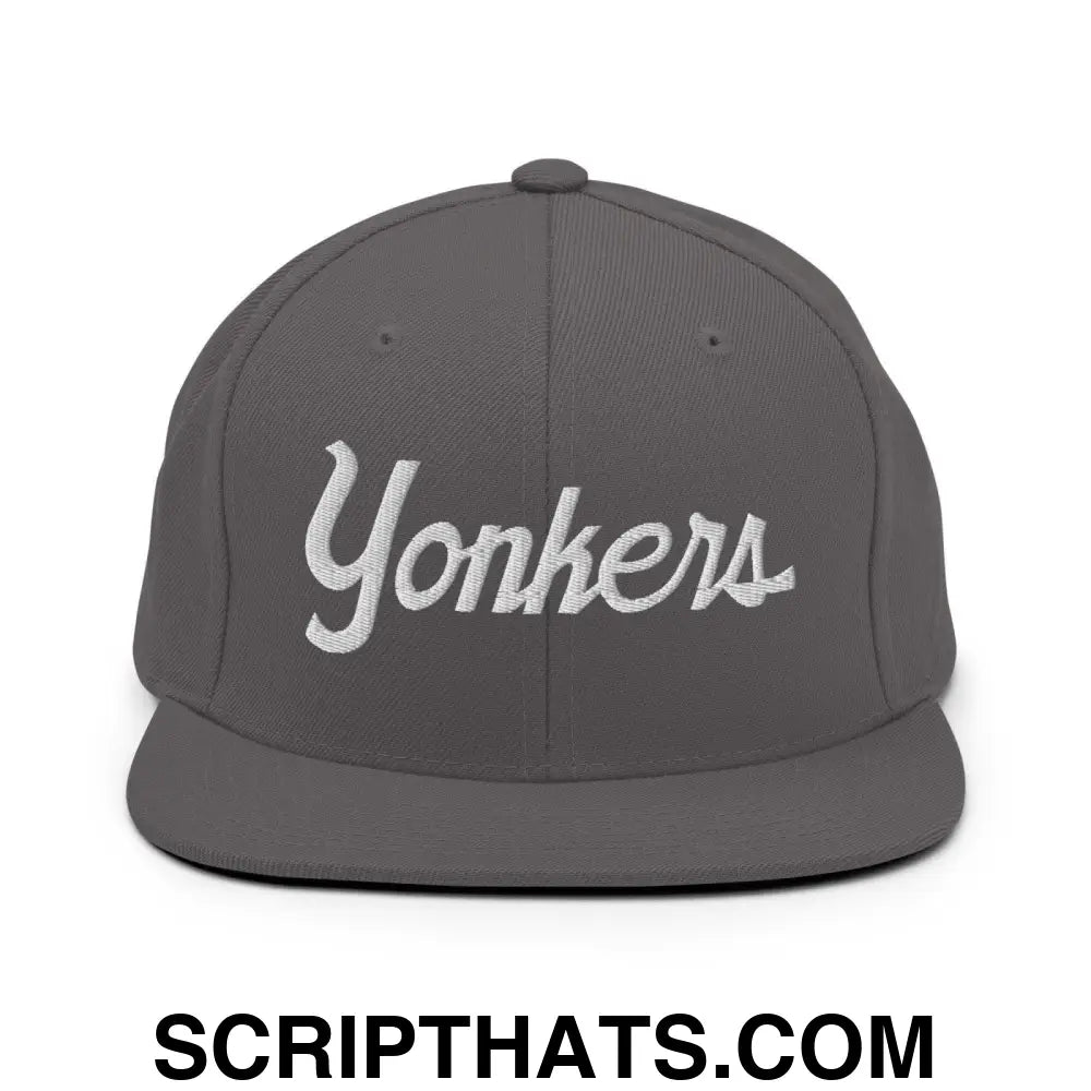 Yonkers Script Snapback Hat Dark Grey